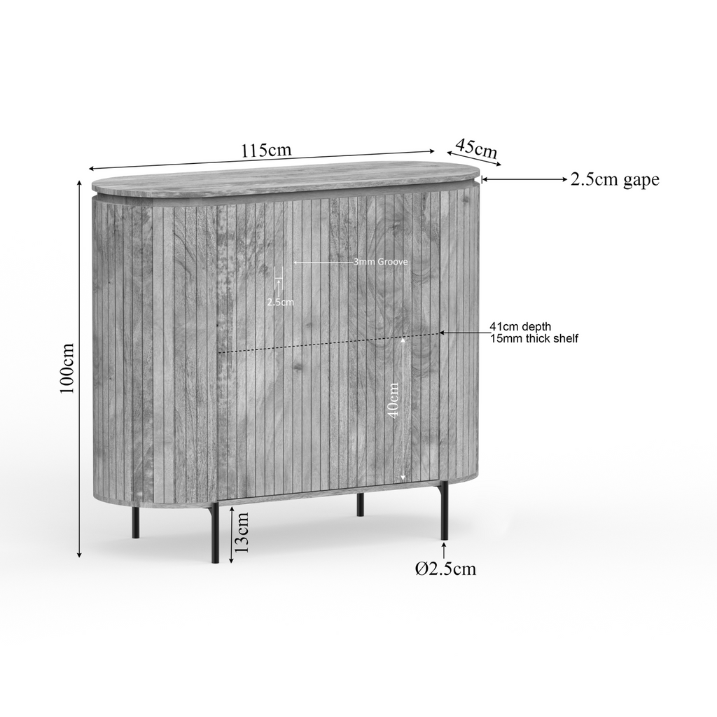 Kabinet Solana | 2-Deurs | Mangohout naturel