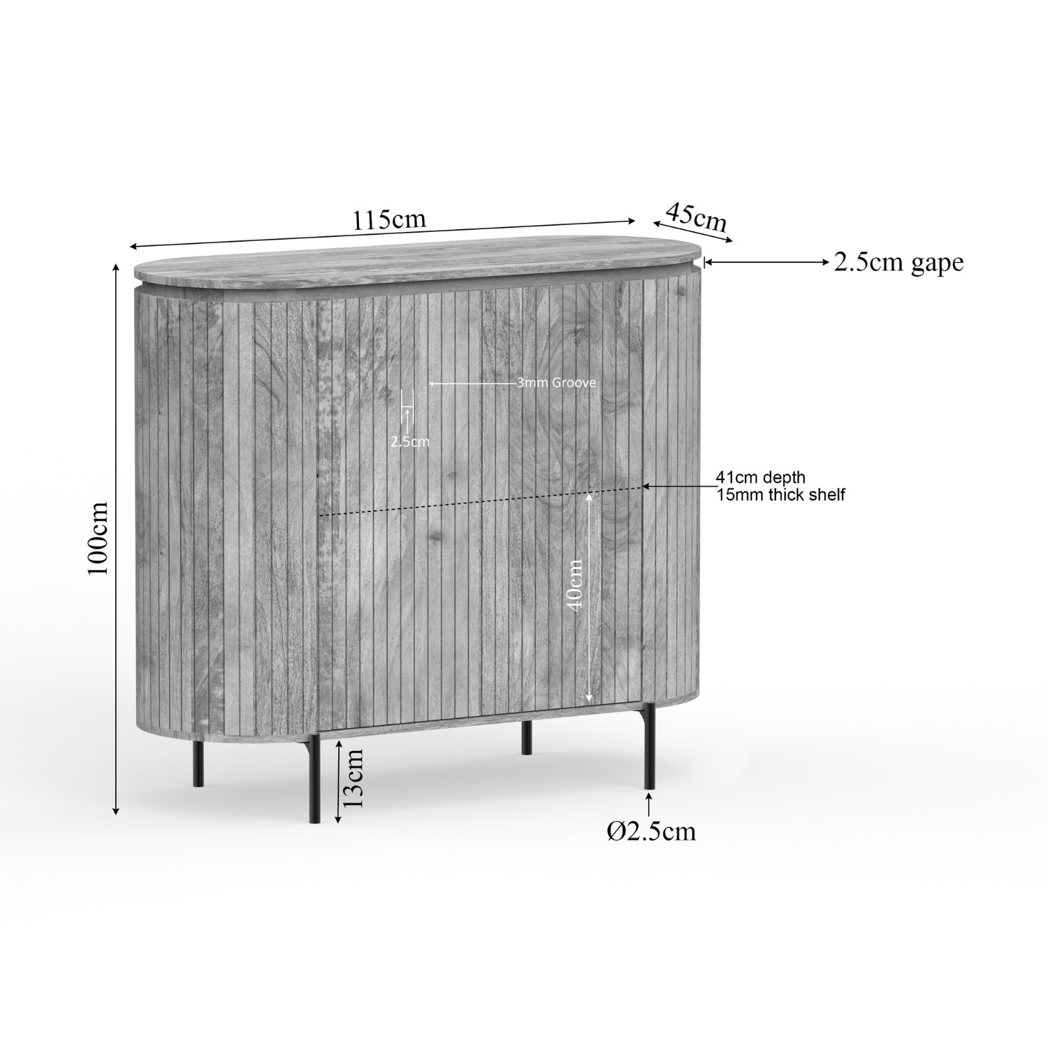 Kabinet Solana | 2-Deurs | Mangohout naturel