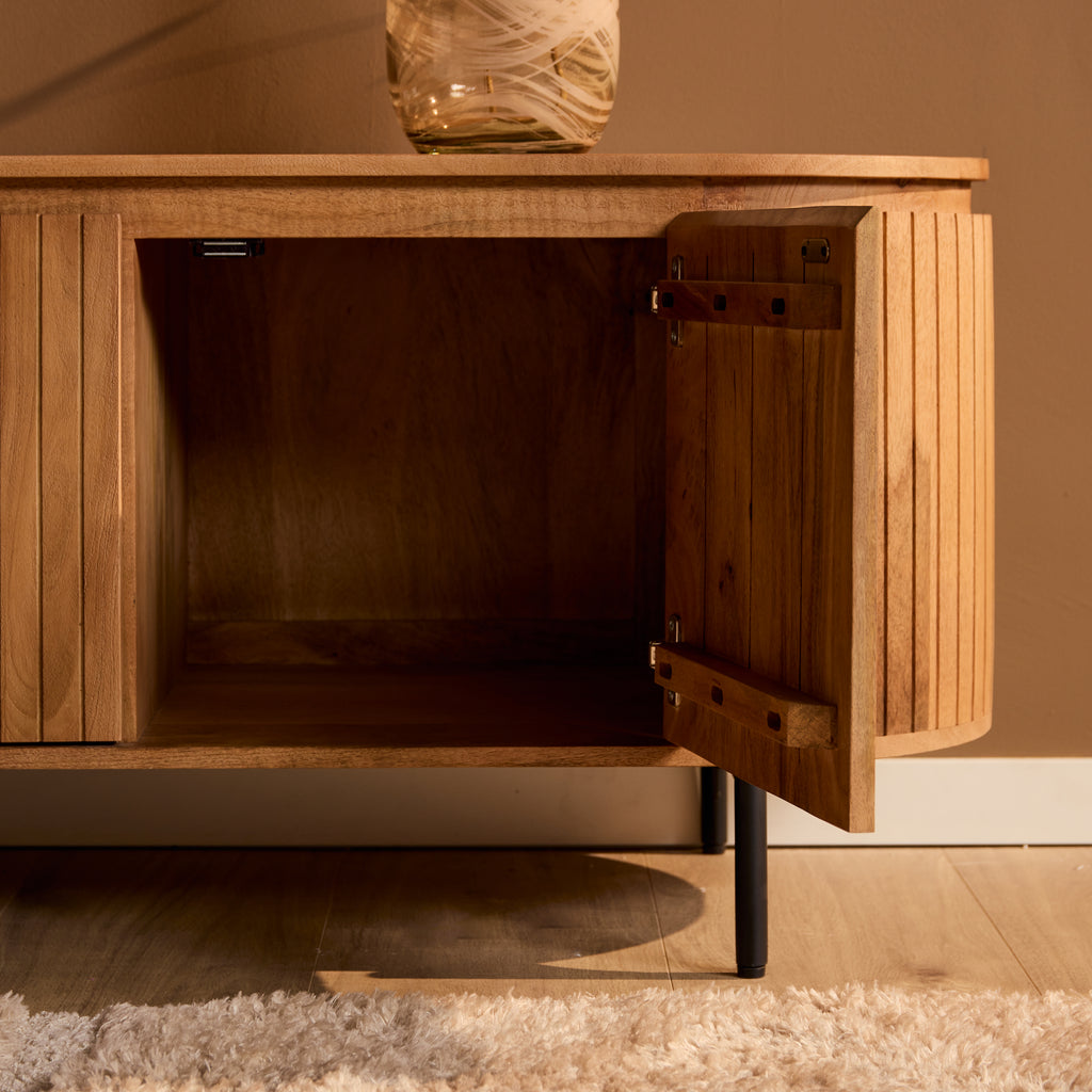 Tv meubel Solana | 3 deurtjes | Mangohout naturel