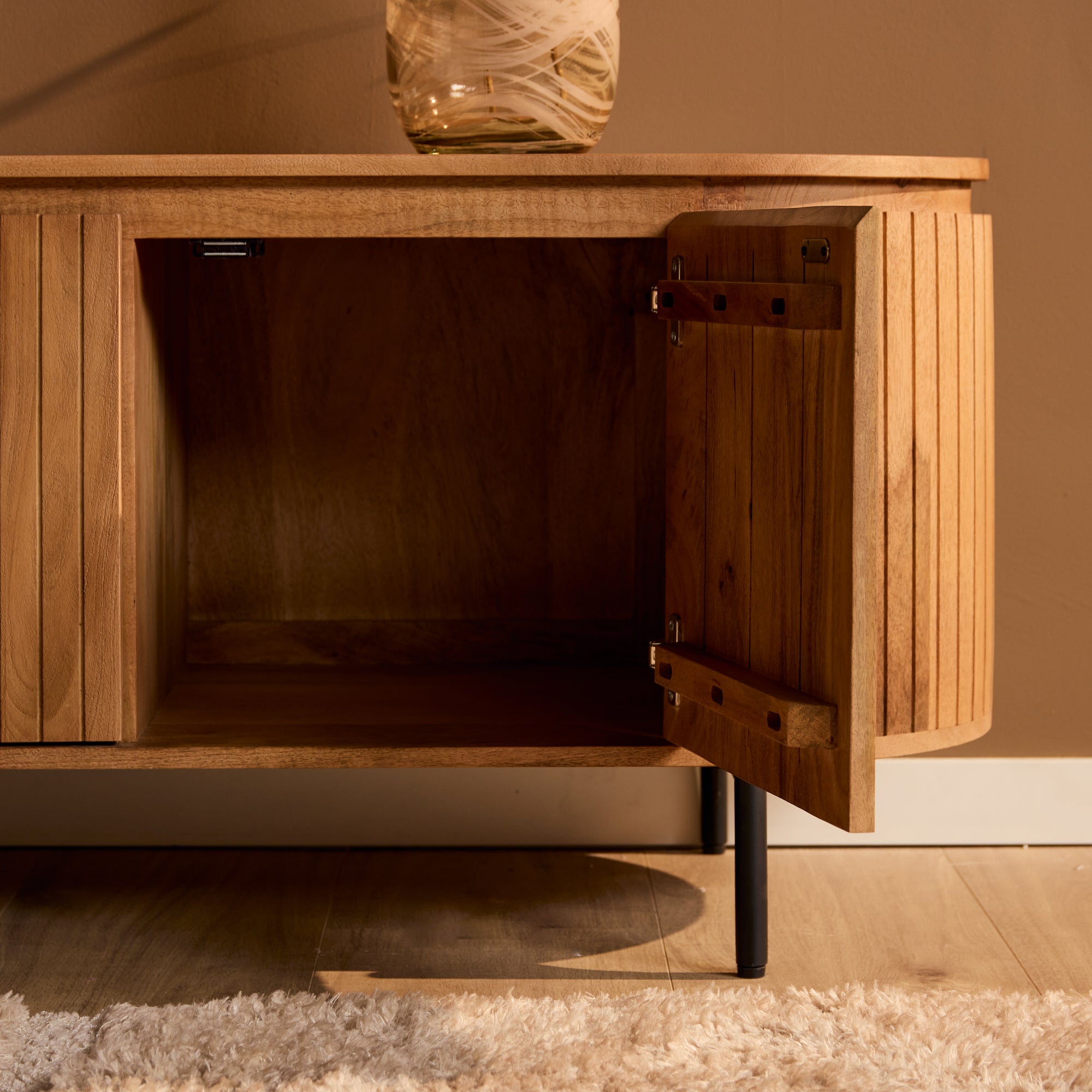 Tv meubel Solana | 3 deurtjes | Mangohout naturel