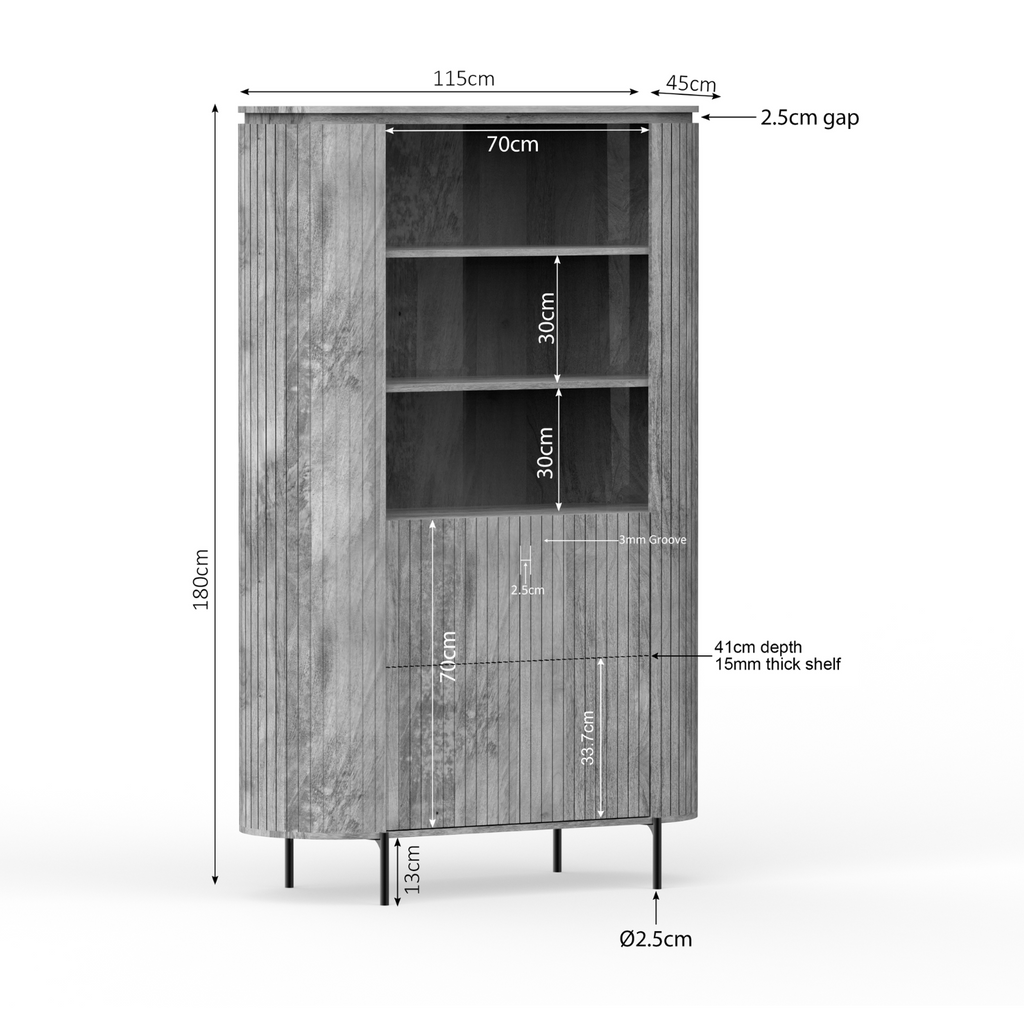 Wandkast Solana | 2 Deurtjes | Mangohout naturel