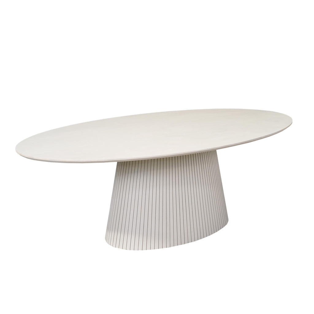 Ovale eettafel Solana Zand Mangohout 210 cm