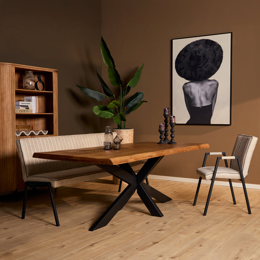 Eettafel Boomstam | Boston | Mangohout & Metaal