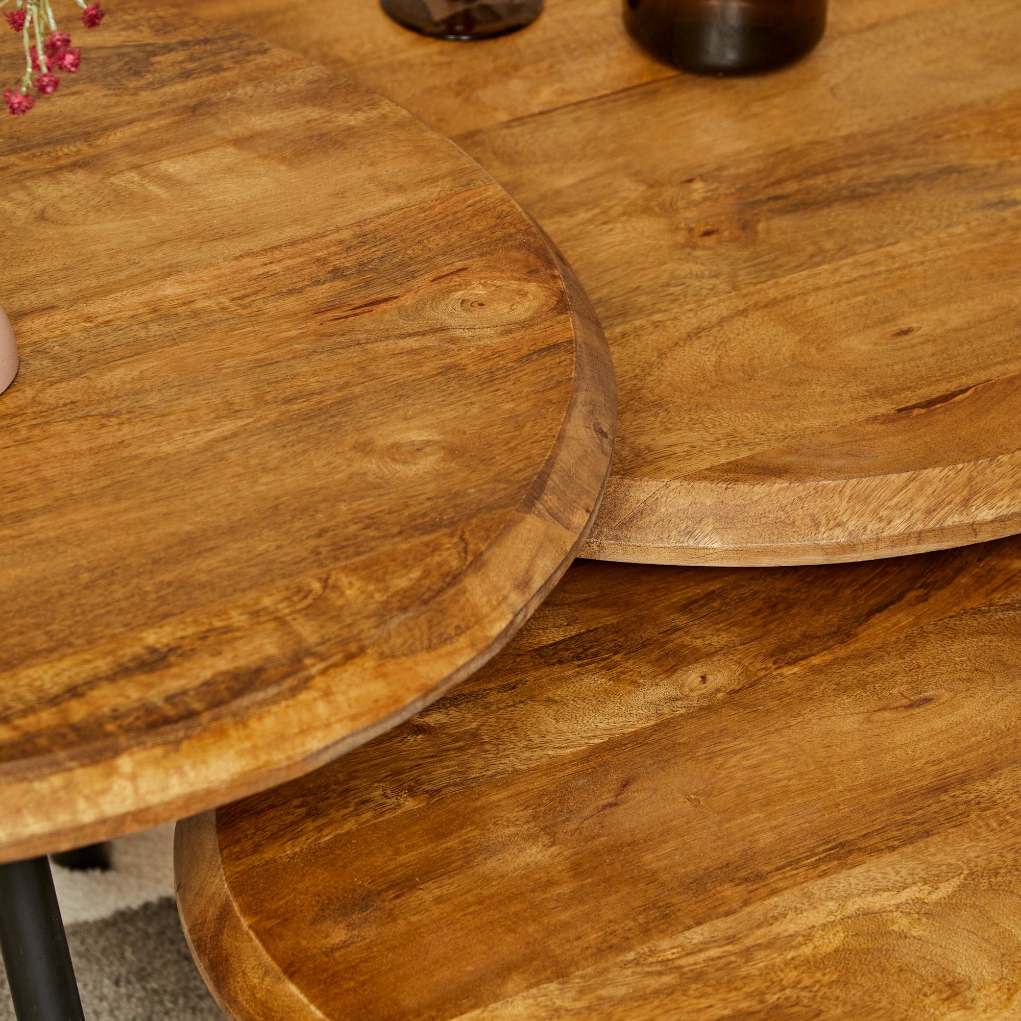 Salontafel Ohio | Set van 3 | Massief mangohout