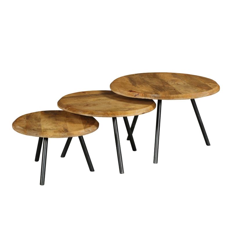 Salontafel Ohio | Set van 3 | Massief mangohout