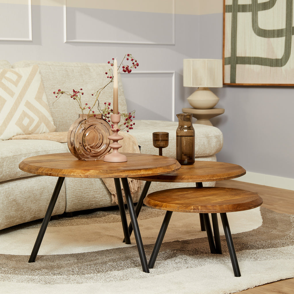 Salontafel Ohio | Set van 3 | Massief mangohout