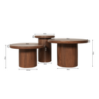 Salontafel Set Maya | 3-delig | Mango walnoot