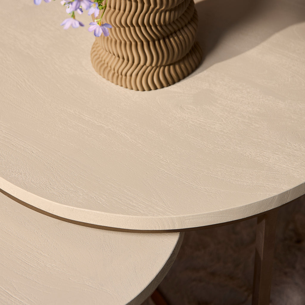 Salontafel Madison Sand | Set van 3 | Mangohout