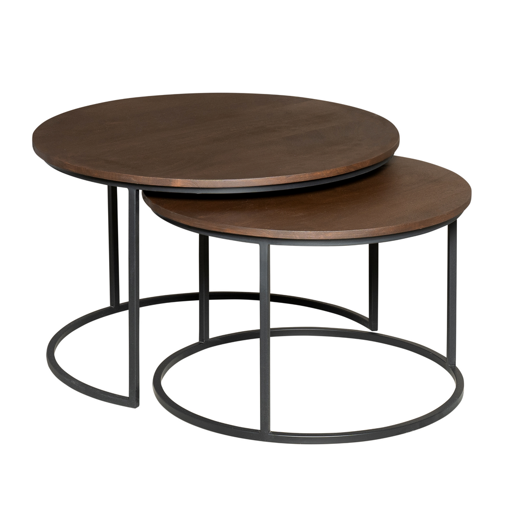 Salontafel Madison Brown | Set van 2 | Massief mango