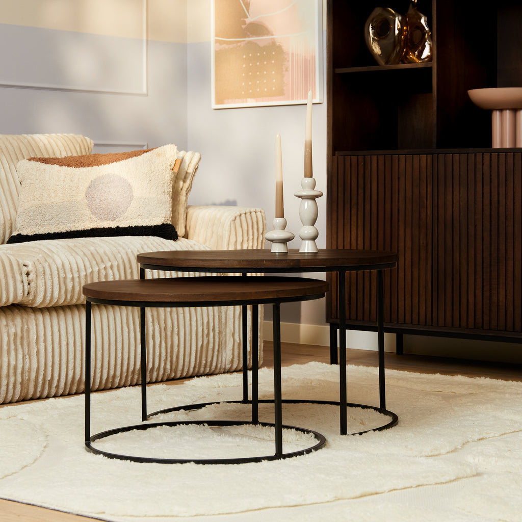 Salontafel Madison Brown | Set van 2 | Massief mango