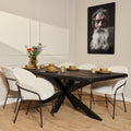 Eettafel Boomstam Boston | Mangohout | Mat zwart