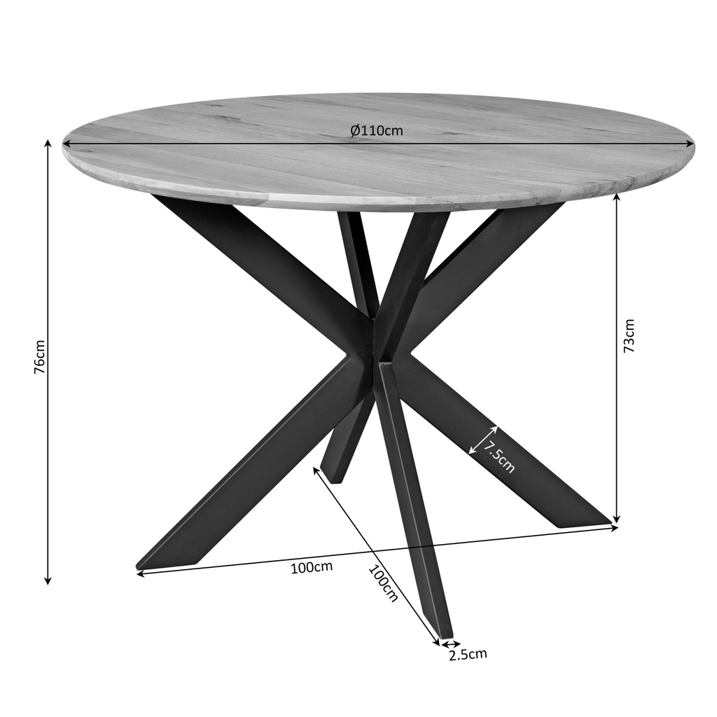 Eettafel Ferris | Ø110 | Massief eiken naturel