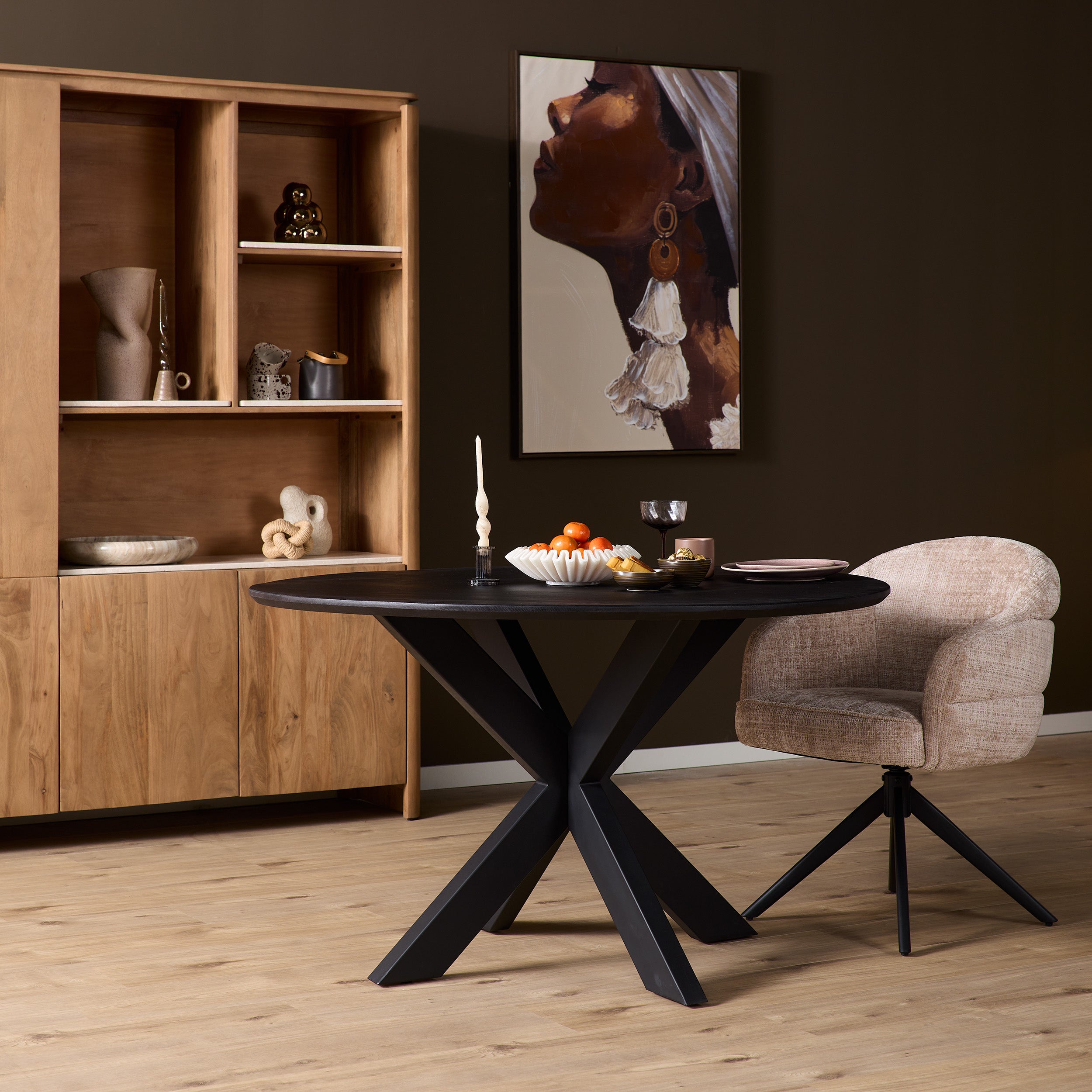 Eettafel Ferris | Ø110 cm | Massief Europees eiken