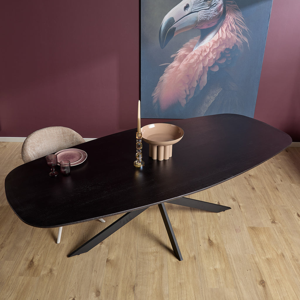 Eettafel Ferris | Massief Eiken 240x110 | Stalen frame