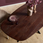 Eettafel Ferris | 3 cm Eiken | Stalen frame 180x90