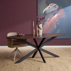 Eettafel Ferris | Massief eiken 3 cm | Stalen frame