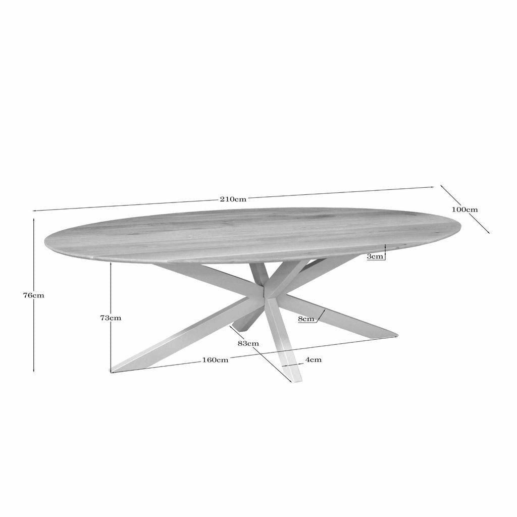 Eettafel Ferris | Massief eiken | 210x100