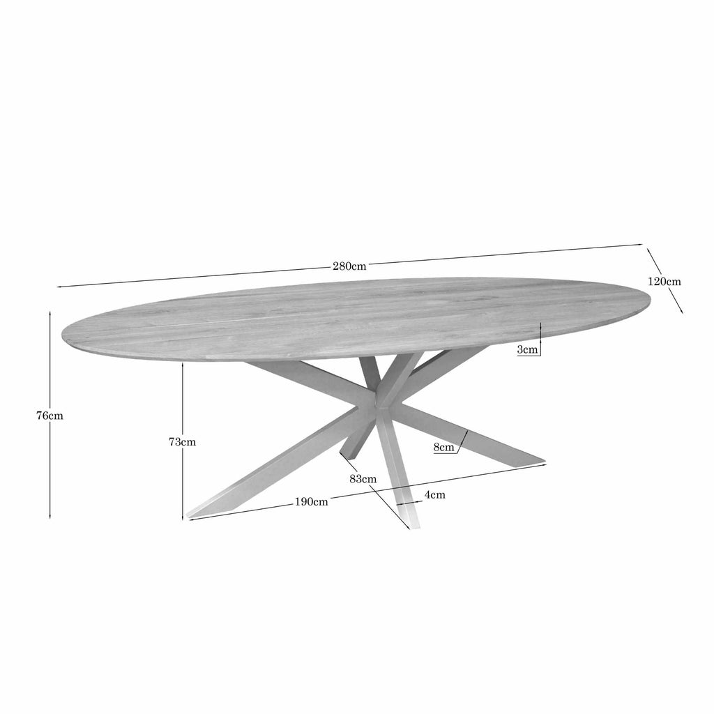 Eettafel Ferris | Massief Europees eiken | 280x120