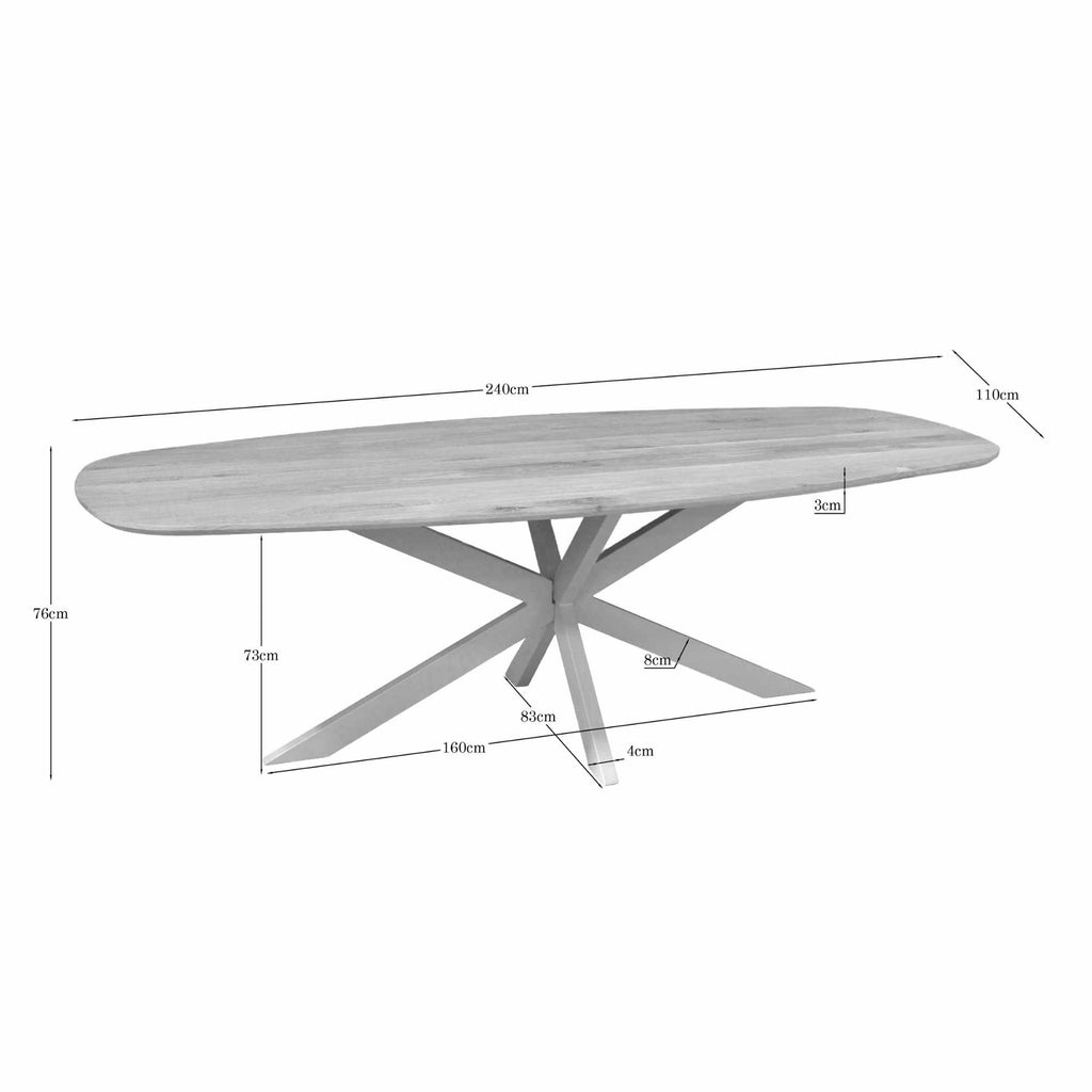 Eettafel Ferris | 240x110 | Massief eiken