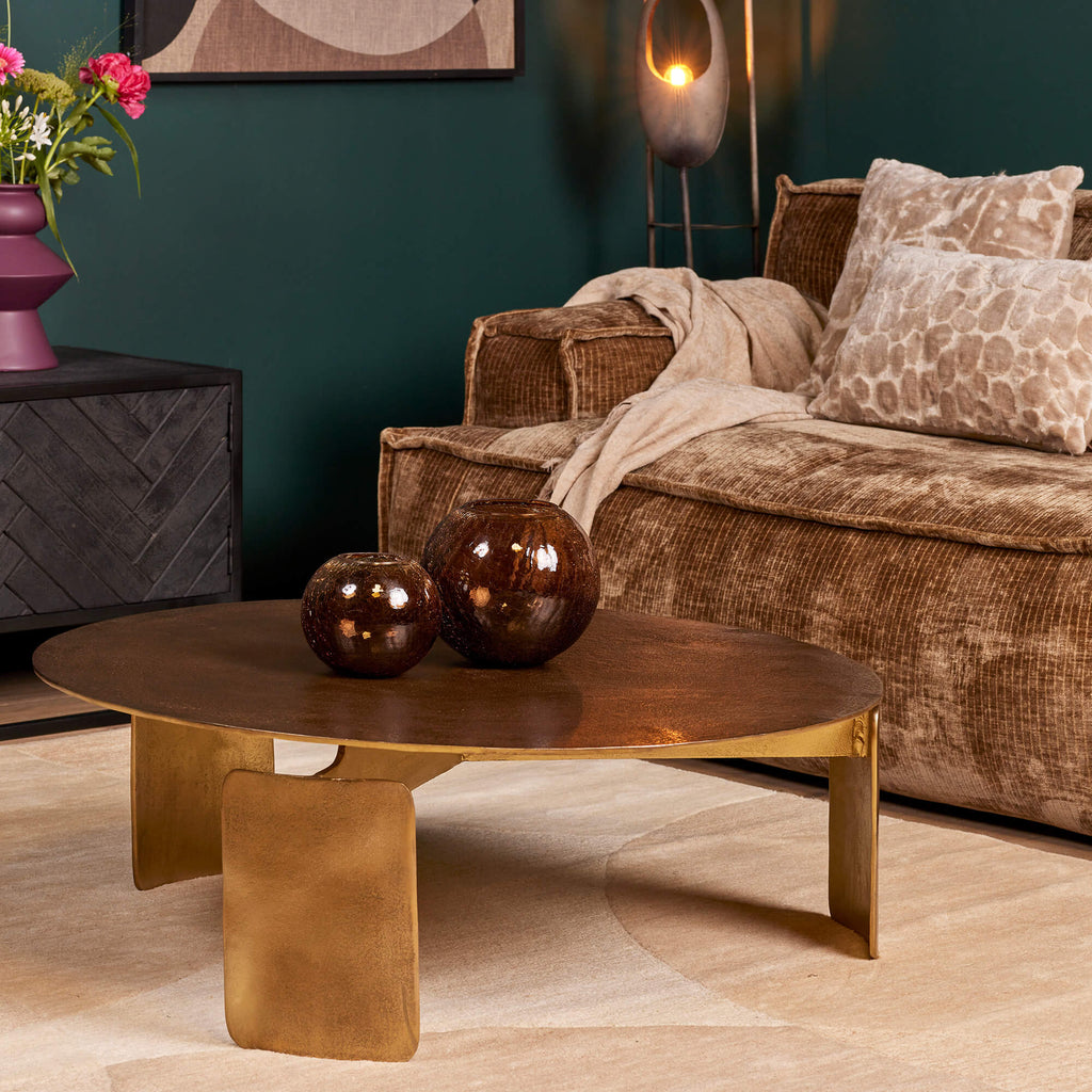 Salontafel Darwin | Rond | Aluminium met gouden finish