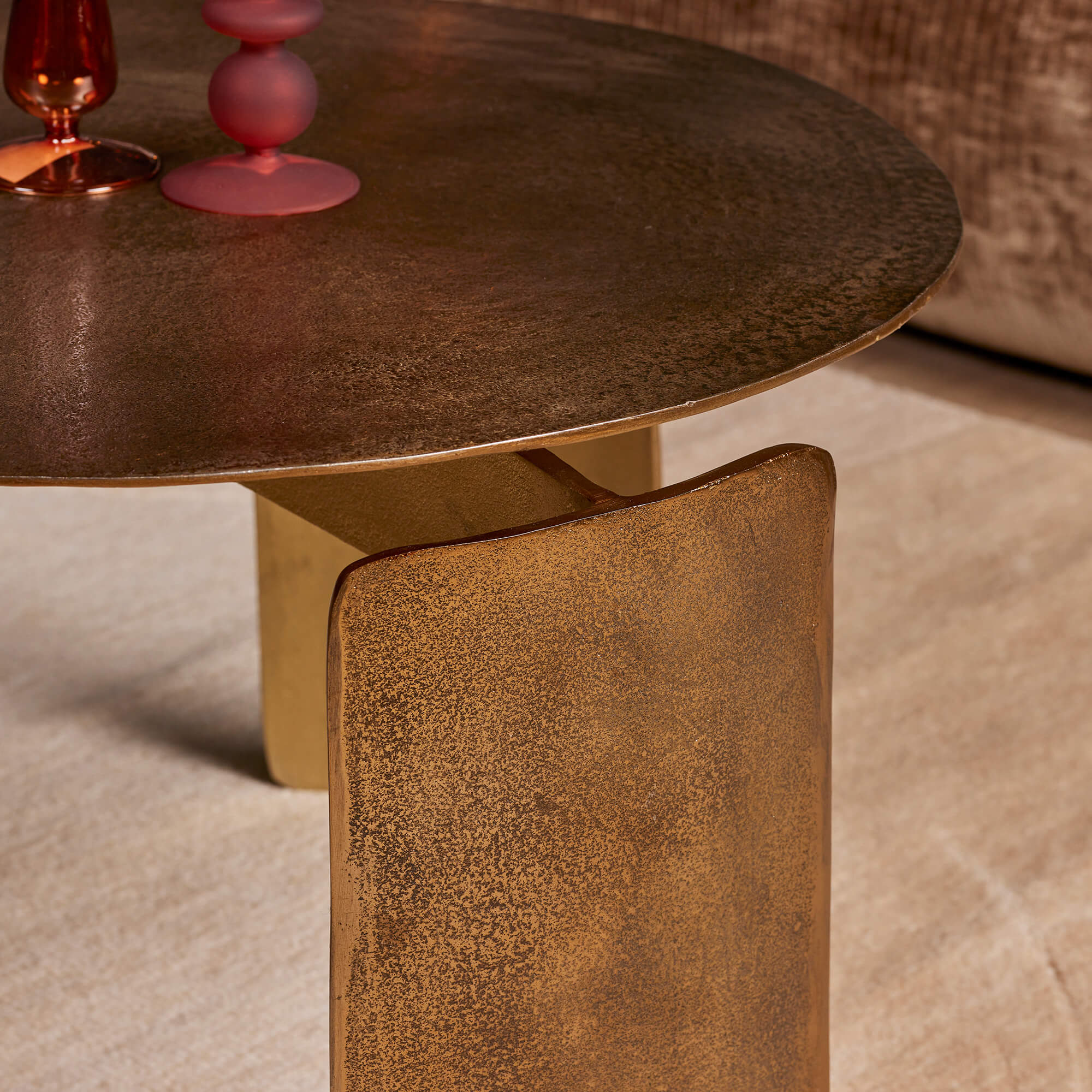 Salontafel Darwin | Rond | Aluminium goudfinish