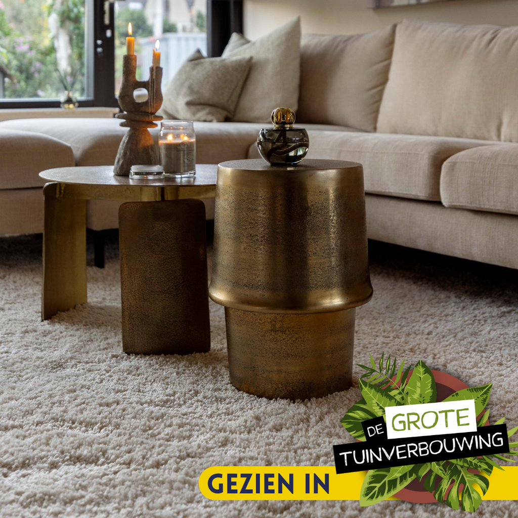 Salontafel Darwin | Rond | Aluminium goudfinish