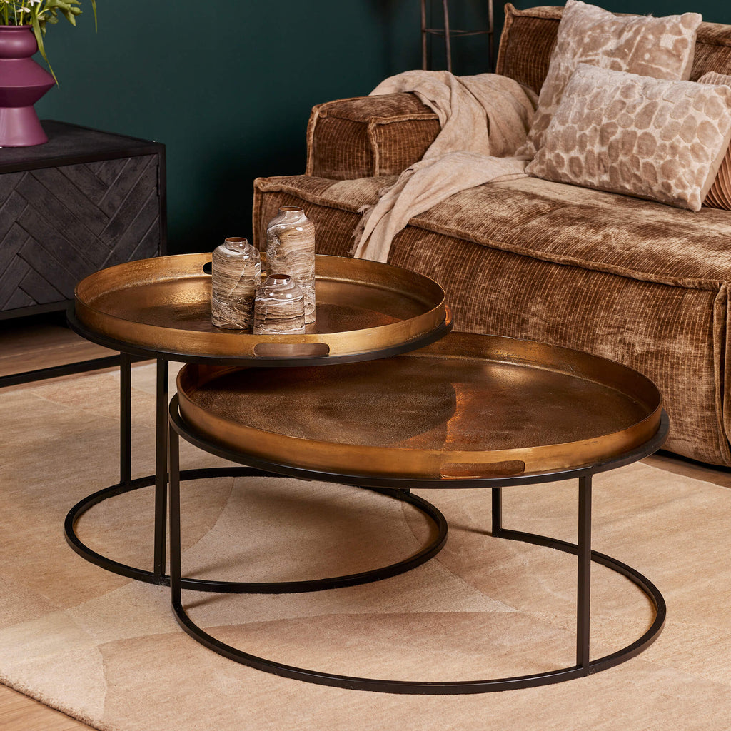 Salontafel Puck | Set van 2 | Goud & Zwart