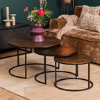 Salontafel Xaro | Set van 3 | Goud & Zwart