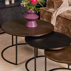 Salontafel Xaro | Set van 3 | Goud & Zwart