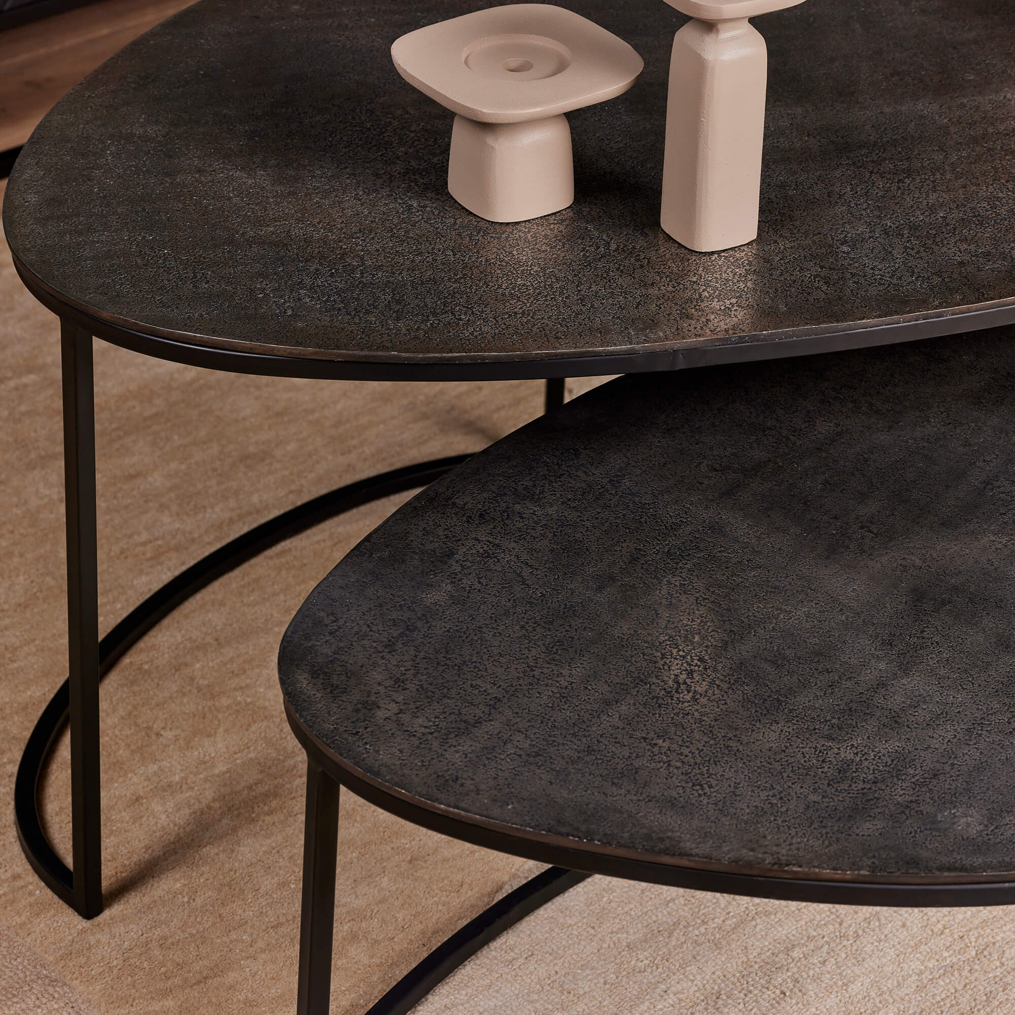 Salontafel Set Lana | Set van 2 | Aluminium blad