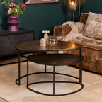 Salontafel Set Jarrel | Set van 2 | Goud & Zwart