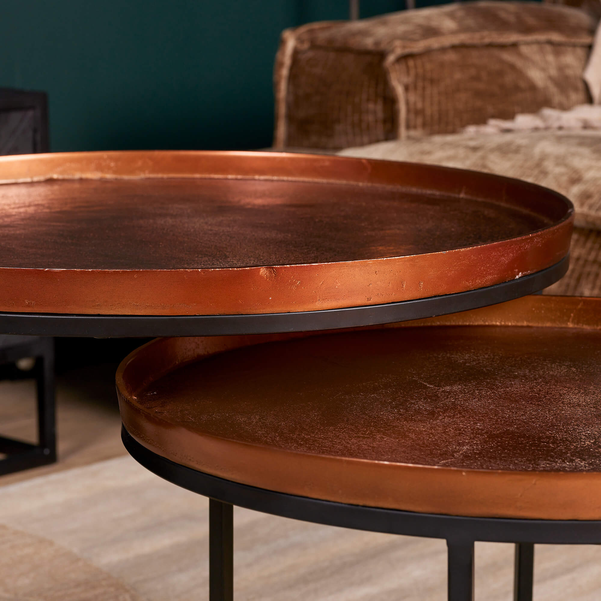 Salontafel Clive | Set van 3 | Koperfinish