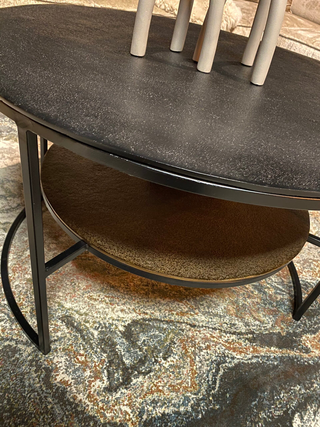 Salontafel Lecia | Rond | Zwart & Goud