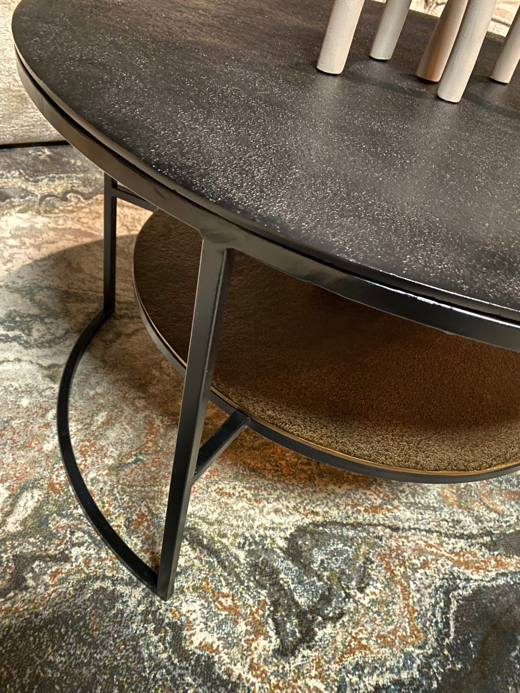 Salontafel Lecia | Rond | Zwart & Goud