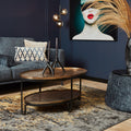 Salontafel Kate | Ovaal | Antiek goud & Zwart