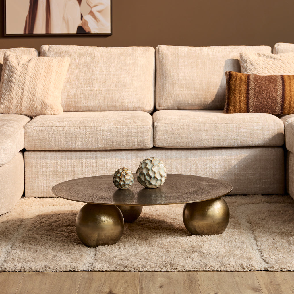 Salontafel Ziva | Goud Aluminium | Ø90 cm