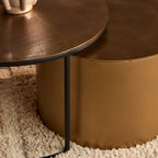 Salontafel Luna | Set van 2 | Aluminium Goud
