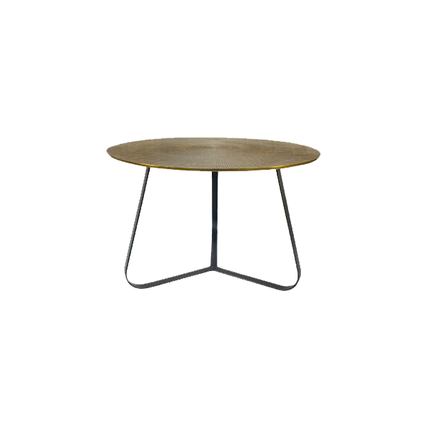 Salontafel Kate | Rond 60 cm | Antiek goud & zwart