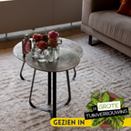 Salontafel Kate | Rond 40 cm | Antiek goud & zwart