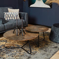 Salontafel Kate | Rond 60 cm | Antiek goud & zwart