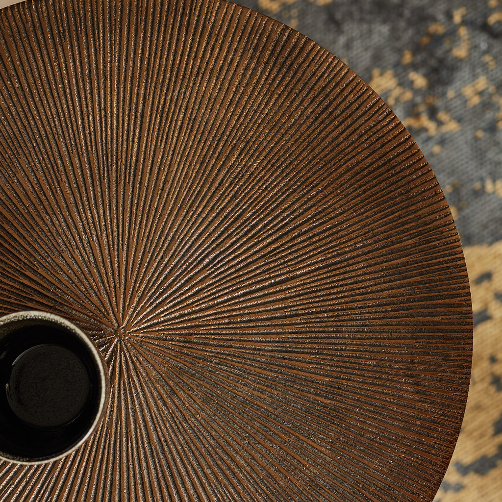Salontafel Kate | Rond 40 cm | Antiek goud & zwart