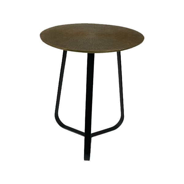 Salontafel Kate | Rond 40 cm | Antiek goud & zwart