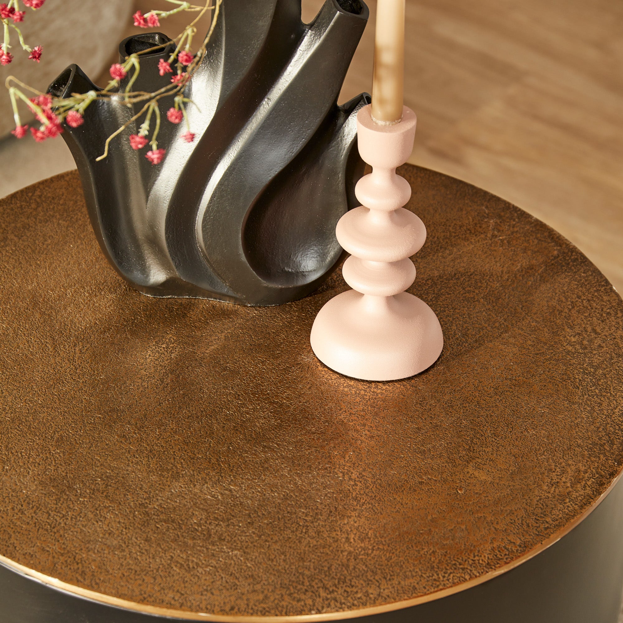 Salontafel Fiore | Aluminium | Antiek zwart/goud