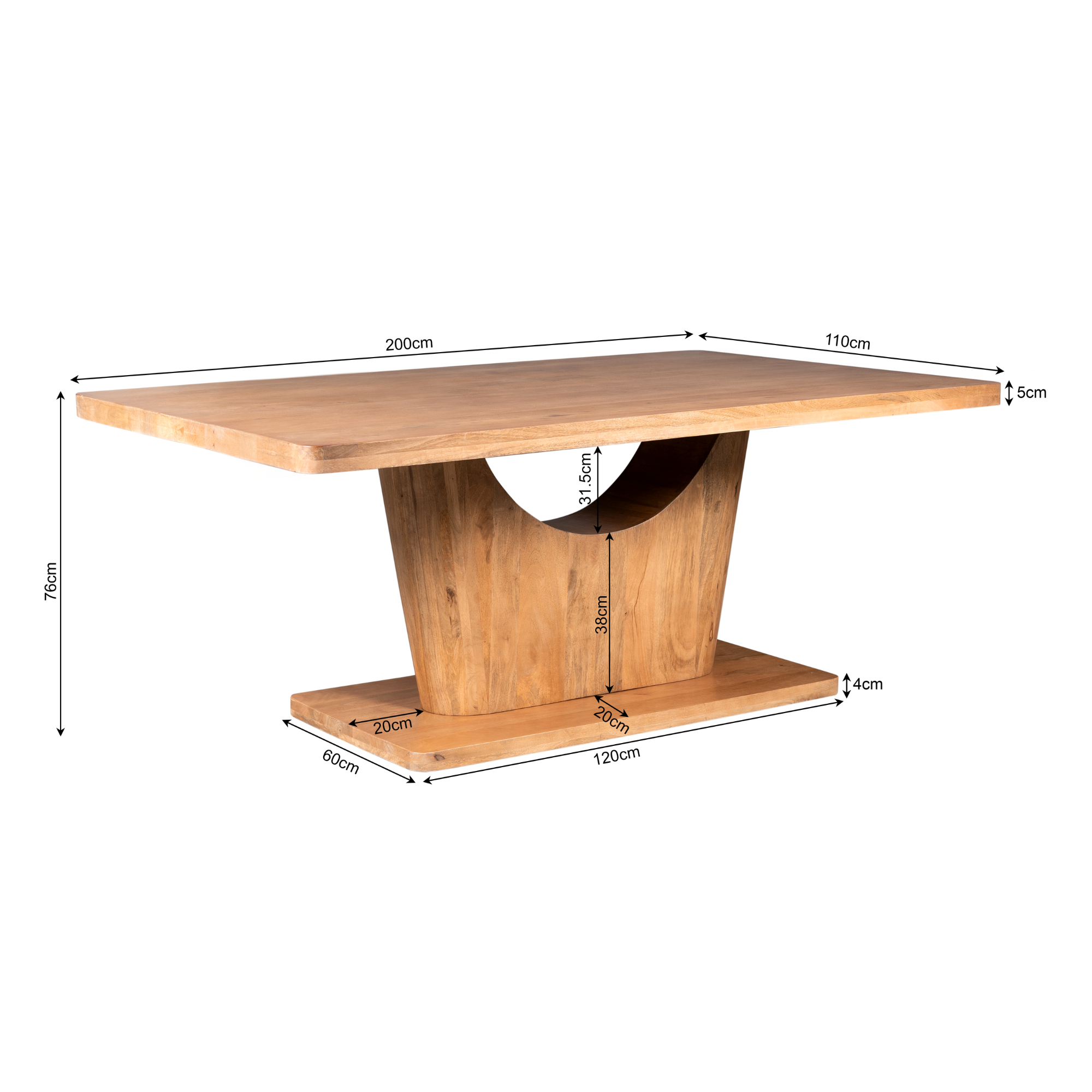Eetkamertafel Voco | Mangohout | 200x110 cm