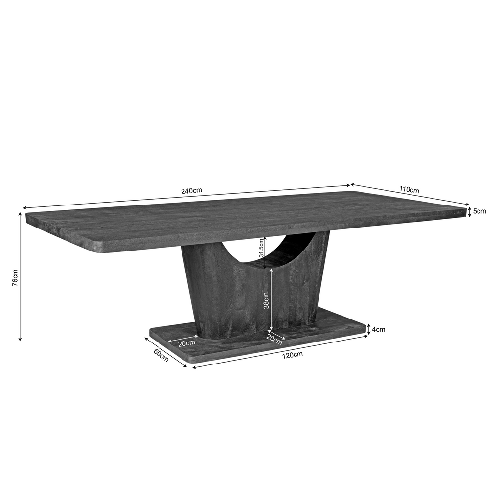 Eetkamertafel Voco | Mangohout | Bruin 240x110