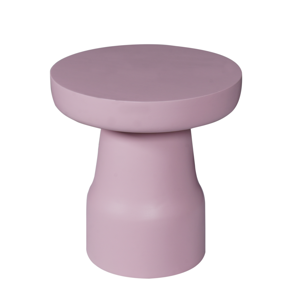 Bijzettafel Drum | Rond | Mangohout Roze