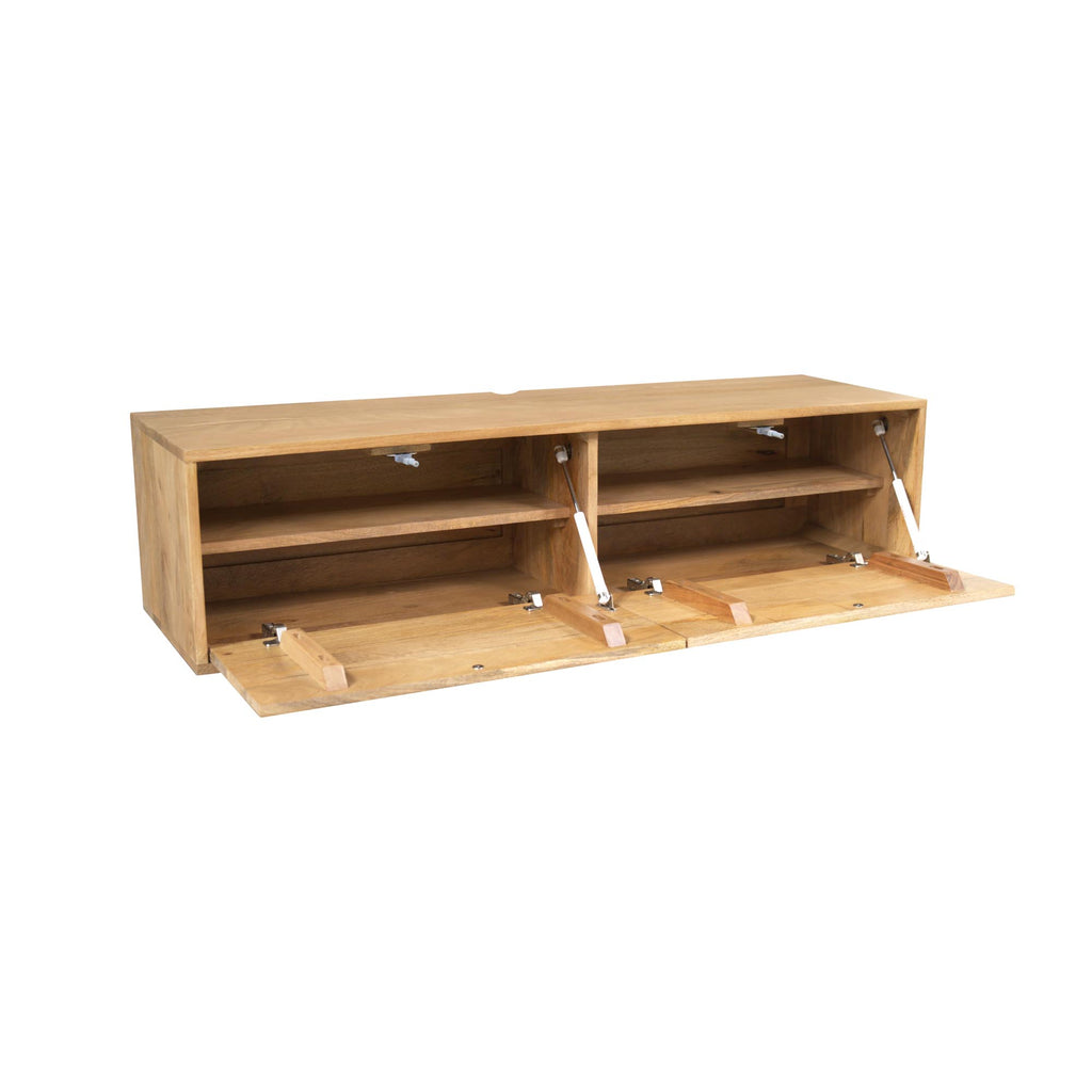 Zwevend tv meubel Vision | Massief mangohout | 120 cm