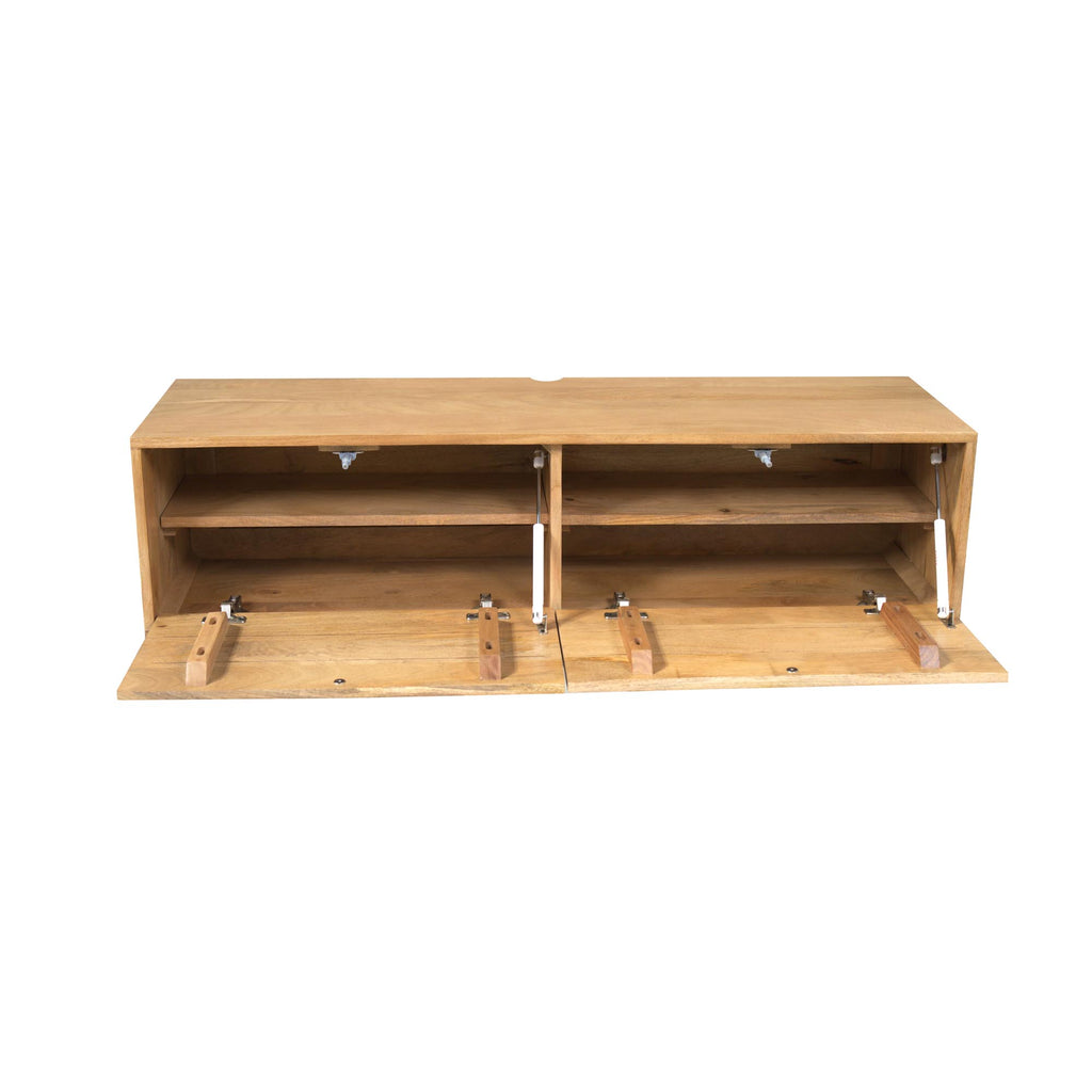 Zwevend tv meubel Vision | Massief mangohout | 120 cm