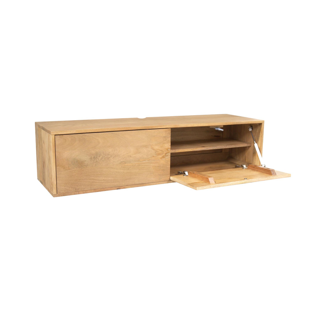 Zwevend tv meubel Vision | Massief mangohout | 120 cm