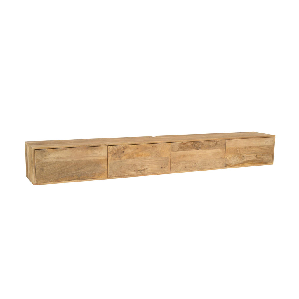 Zwevend tv meubel Vision | Massief mango | 240 cm